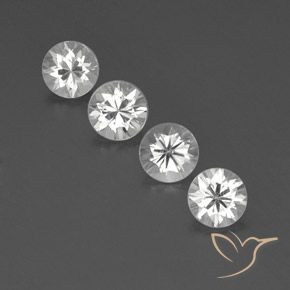 4.86ctw Naturale Bianco Zircone, Rotondo, VVS-VS