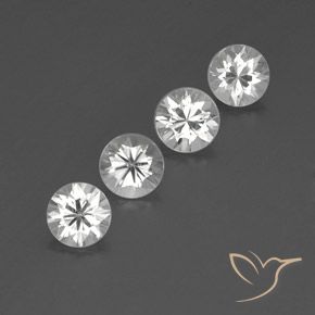 Gemme di Zircone Bianco naturale da 4.86 ct, Rotondo, VVS-VS