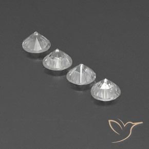 Gemme di Zircone Bianco naturale da 4.86 ct, Rotondo, VVS-VS