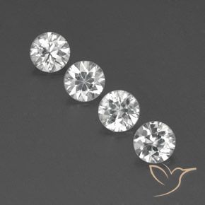 4.65ctw Naturale Bianco Zircone, Rotondo, VVS-VS
