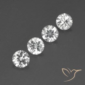 Gemme di Zircone Bianco naturale da 4.65 ct, Rotondo, VVS-VS