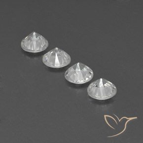 Gemme di Zircone Bianco naturale da 4.65 ct, Rotondo, VVS-VS