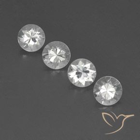 4.93ctw Naturale Bianco Zircone, Rotondo, VVS-VS