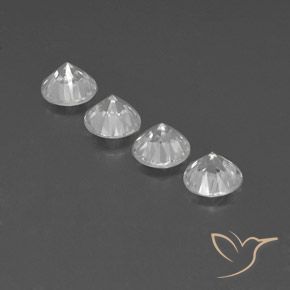 Gemme di Zircone Bianco naturale da 4.93 ct, Rotondo, VVS-VS