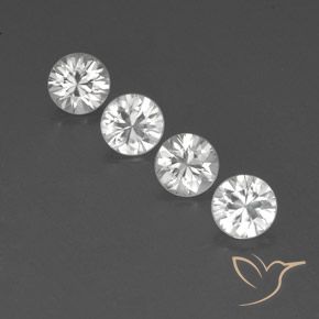 4.57ctw Naturale Bianco Zircone, Rotondo, VVS-VS