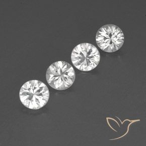 Gemme di Zircone Bianco naturale da 4.57 ct, Rotondo, VVS-VS