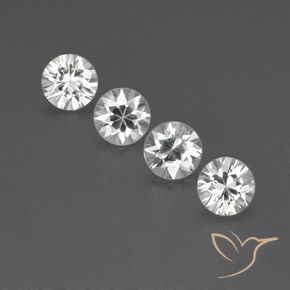 4.41ctw Naturale Bianco Zircone, Rotondo, VVS-VS
