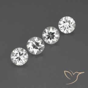 Gemme di Zircone Bianco naturale da 4.41 ct, Rotondo, VVS-VS