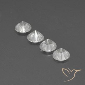 Gemme di Zircone Bianco naturale da 4.41 ct, Rotondo, VVS-VS