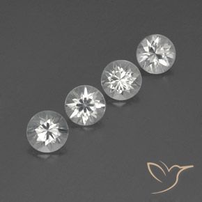 Gemme di Zircone Bianco trasparente naturale da 4.72 ct, Rotondo, VVS-VS