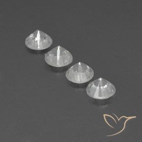 Gemme di Zircone Bianco trasparente naturale da 4.72 ct, Rotondo, VVS-VS