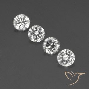 3.95ctw Naturale Bianco trasparente Zircone, Rotondo, VVS-VS