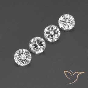 Gemme di Zircone Bianco trasparente naturale da 3.95 ct, Rotondo, VVS-VS