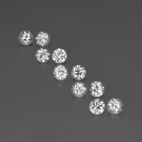 Zircone naturale bianco da  ct, taglio rotondo, VVS-VS