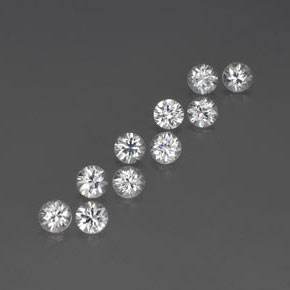 Zircone naturale bianco da  ct, taglio rotondo, VVS-VS