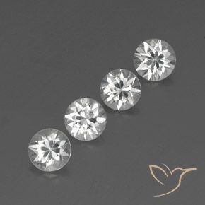 Gemme di Zircone Bianco naturale da 4.73 ct, Rotondo, VVS-VS
