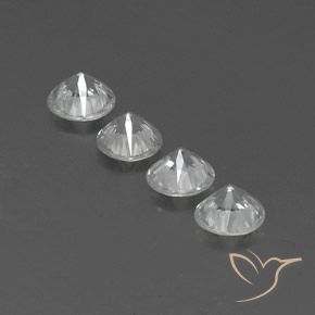 Gemme di Zircone Bianco naturale da 4.73 ct, Rotondo, VVS-VS
