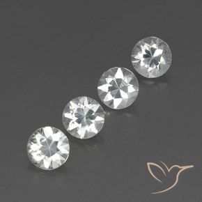 Gemme di Zircone Bianco naturale da 4.59 ct, Rotondo, VVS-VS