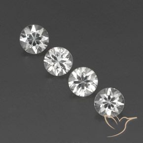 4.34ctw Naturale Bianco Zircone, Rotondo, VVS-VS