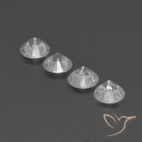 Gemme di Zircone Bianco naturale da 4.24 ct, Taglio rotondo, VS