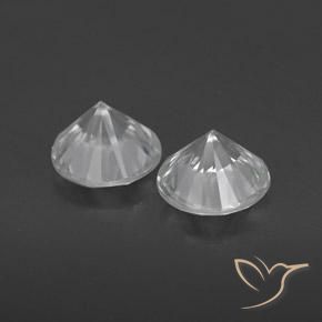 Gemme di Zircone Bianco naturale da 2.43 ct, Rotondo, VVS-VS