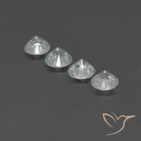 Gemme di Zircone Bianco naturale da 4.23 ct, Rotondo, VVS