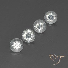 Gemme di Zircone Bianco naturale da 4.64 ct, Rotondo, VVS-VS