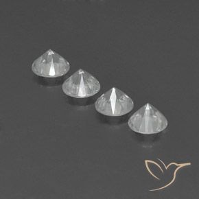 Gemme di Zircone Bianco naturale da 4.64 ct, Rotondo, VVS-VS