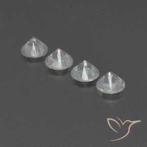 Gemme di Zircone Bianco naturale da 4.79 ct, Rotondo, VVS-VS