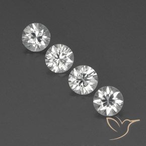 4.64ctw Naturale Bianco Zircone, Rotondo, VVS-VS