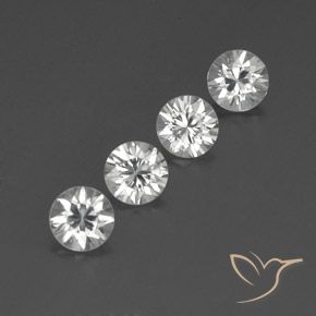 Gemme di Zircone Bianco naturale da 4.64 ct, Rotondo, VVS-VS