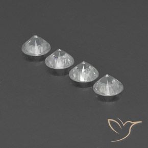 Gemme di Zircone Bianco naturale da 4.64 ct, Rotondo, VVS-VS