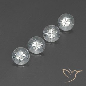 Gemme di Zircone Bianco naturale da 4.88 ct, Rotondo, VVS-VS