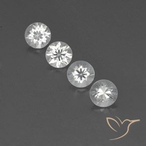3.76ctw Naturale Bianco Zircone, Rotondo, VVS-VS