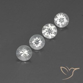 Gemme di Zircone Bianco naturale da 3.76 ct, Rotondo, VVS-VS