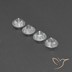 Gemme di Zircone Bianco naturale da 3.76 ct, Rotondo, VVS-VS