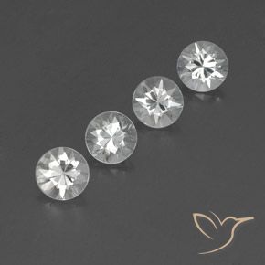 Gemme di Zircone Bianco naturale da 4.43 ct, Rotondo, VVS