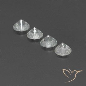 Gemme di Zircone Bianco naturale da 4.43 ct, Rotondo, VVS