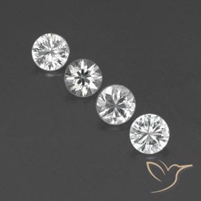 4.40ctw Naturale Bianco Zircone, Rotondo, VVS-VS