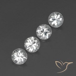 Gemme di Zircone Bianco trasparente naturale da 4.49 ct, Rotondo, VVS-VS