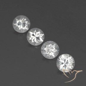 4.18ctw Naturale Bianco trasparente Zircone, Rotondo, VVS-VS