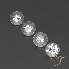 4.71ctw Naturale Bianco trasparente Zircone, Rotondo, VVS-VS