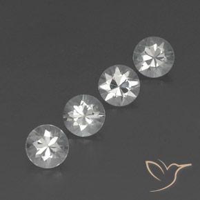 Gemme di Zircone Bianco trasparente naturale da 4.55 ct, Rotondo, VVS-VS