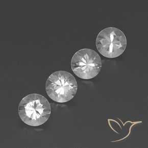 Gemme di Zircone Bianco trasparente naturale da 4.91 ct, Rotondo, VVS-VS
