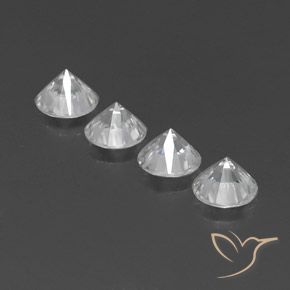 Gemme di Zircone Bianco trasparente naturale da 4.91 ct, Rotondo, VVS-VS