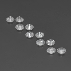 Gemme di zircone bianco naturale da  ct, taglio rotondo, VVS-VS