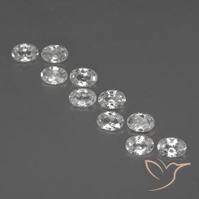 6.52ctw Naturale Bianco trasparente Zircone, Ovale, VVS-VS