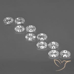6.85ctw Naturale Bianco Zircone, Ovale, VVS-VS