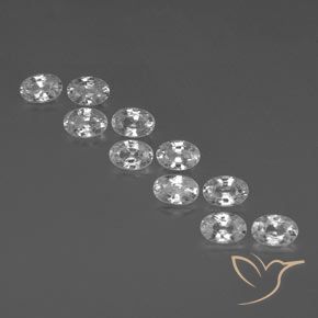 7.70ctw Naturale Bianco trasparente Zircone, Ovale, VVS-VS