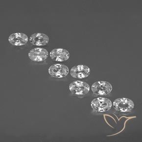 7.44ctw Naturale Bianco trasparente Zircone, Ovale, VVS-VS